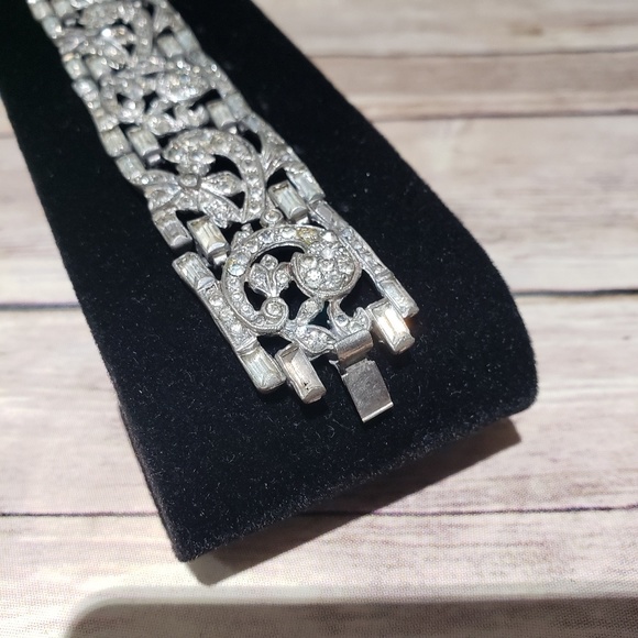 Vtg 20's or 30's art deco rhinestone bracelet - Picture 4 of 8